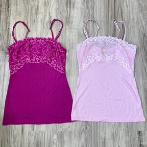 Felina Lingerie Lace & Modal Camisole 2 packs Rose/Pink size S